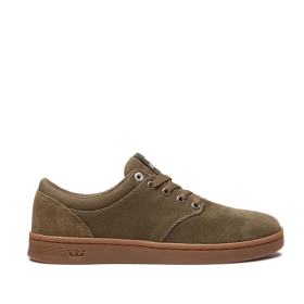 Supra Mens CHINO COURT Low Top Shoes Olive/gum | US-33425